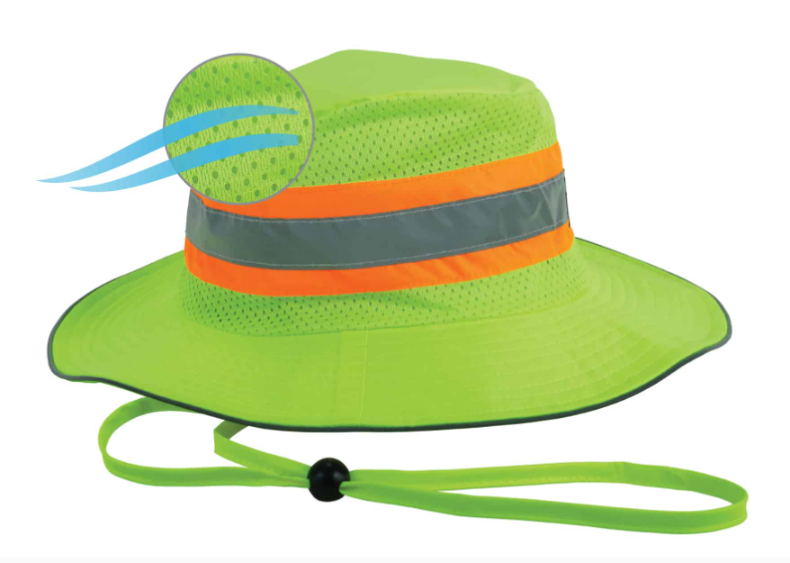 Chapeau haute visibilité vert